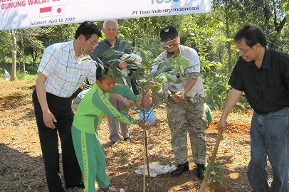 Afforestation project by P.T. TOSO INDUSTRY INDONESIA or JAPANTEX booth